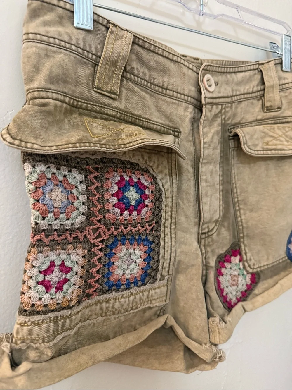 Free People Follow Rivers Crochet Shorts Sz 2